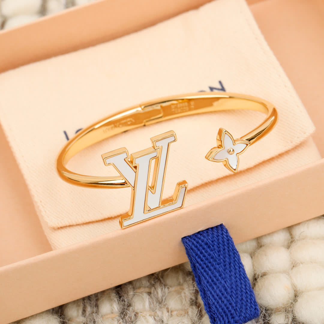 Louis Vuitton Gold Tone Monogram Bracelet